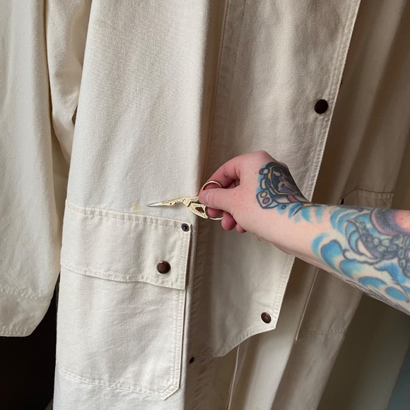 AUSTRALIAN OUTBACK COLLECTION vtg white womens M duster western cowboy 90s coat - Picture 14 of 15